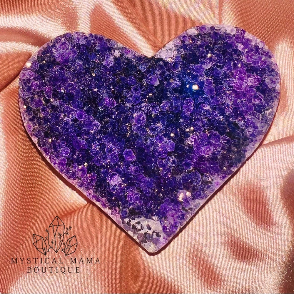 Amethyst Crystal Heart Decor